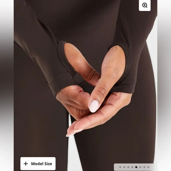 AYBL EMPOWER SEAMLESS LONG SLEEVE CROP TOP - Cocoa Brown - S - Picture 8 of 15